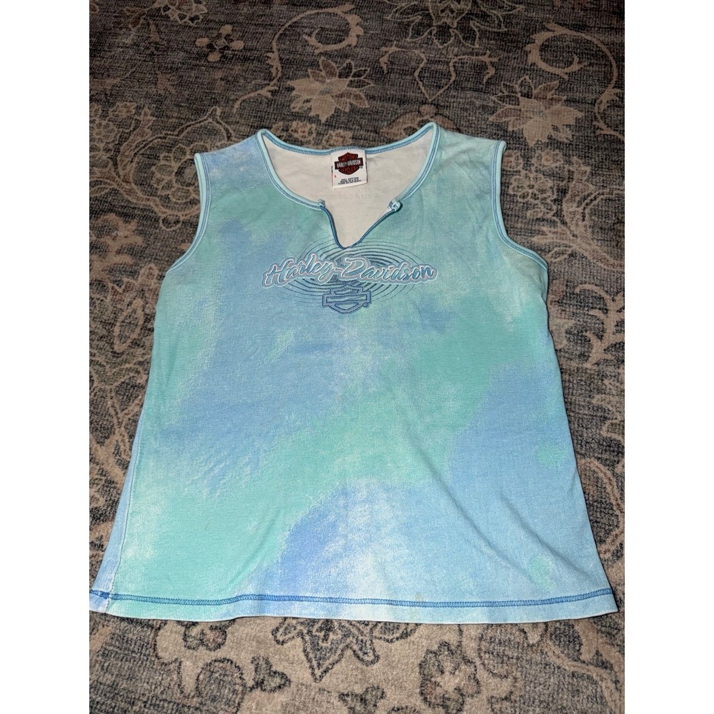 Harley-Davidson Tie Dye Tank Top Vintage Y2K